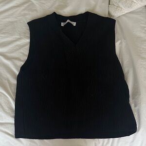 Zara Black V-Neck Sweater Vest